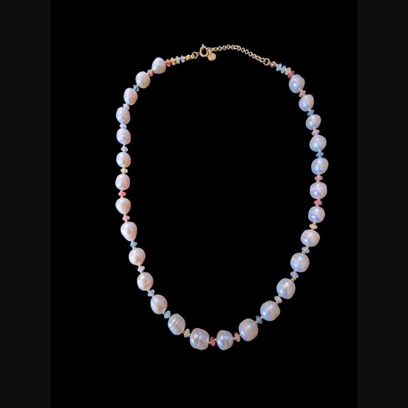 Loft Gold Tone 10.5mm Natural Pearl Multicolor Bead 21" Necklace - Picture 2 of 8